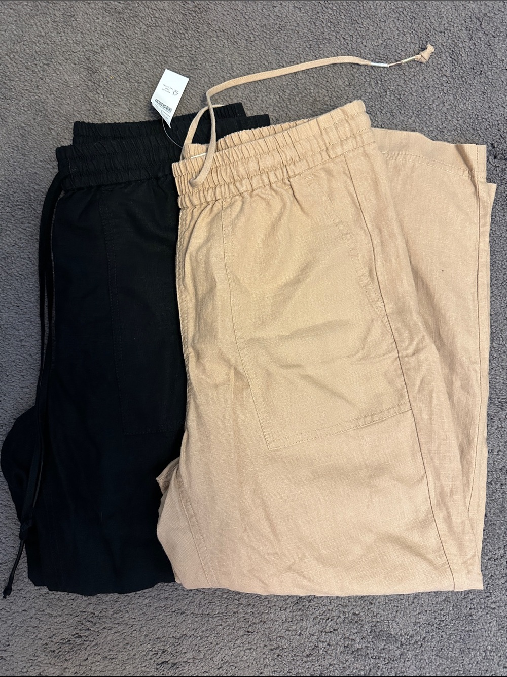 J.Crew Linen Cropped Pants Bundle- Black and Tan (PETITE)